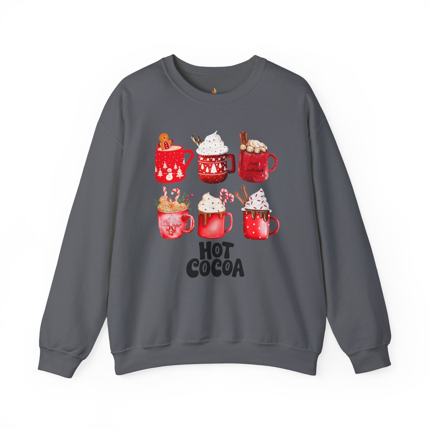 Hot Cocoa Christmas Sweatshirt, Unisex Crewneck, Holiday Season Outfit, Winter Sweatshirt