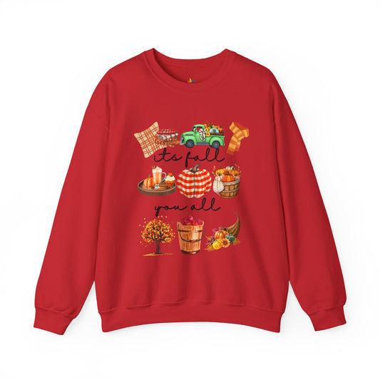 Its Fall Y'all Sweatshirt, Unisex Crewneck, Funny Fall Apparel, Cozy Fall Gift
