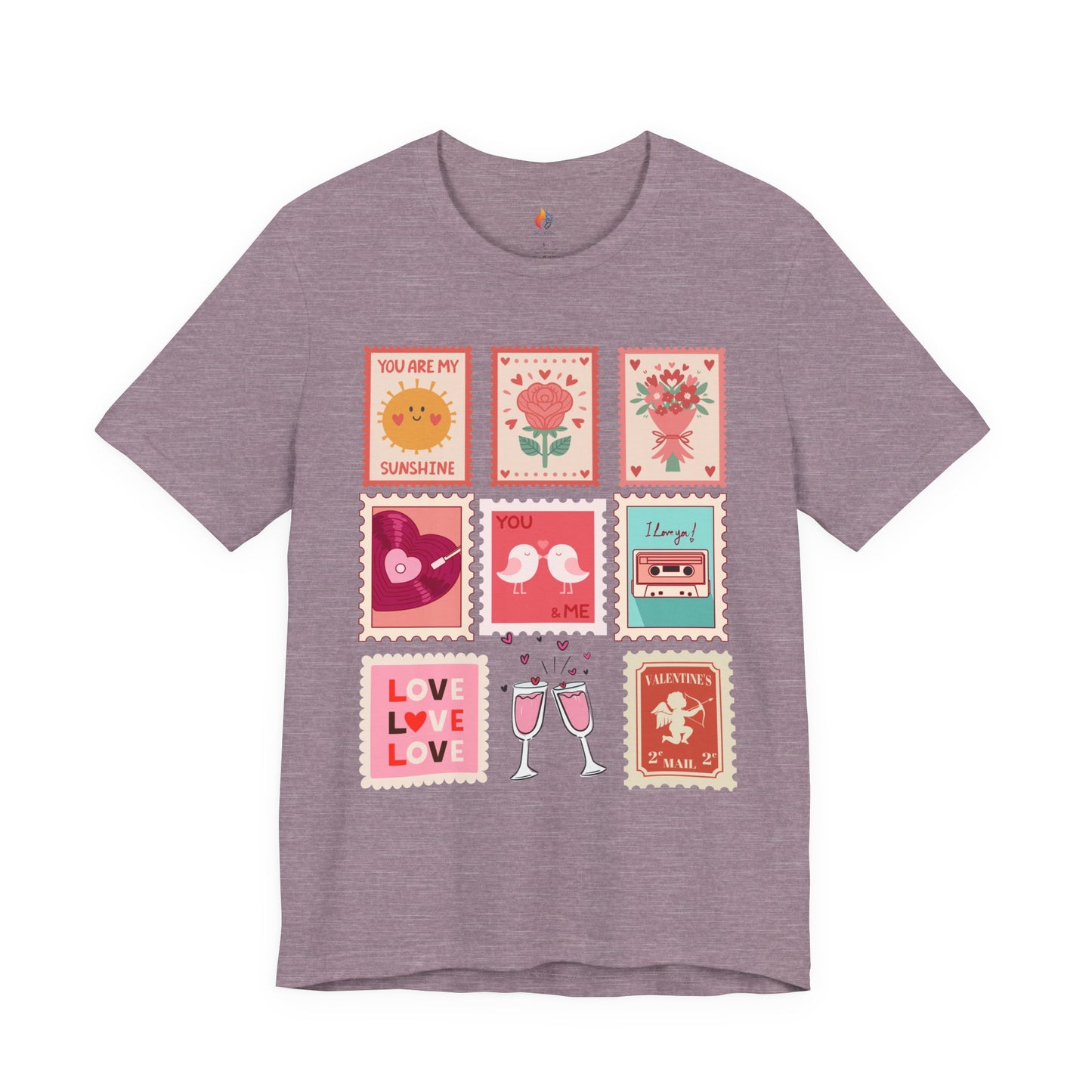 Love Stamps T-Shirt, Valentine’s Day T-shirt, Cute Valentine Shirt, Love Graphic Tee, Unisex Valentine Outfit, Gift for Him or Her, Romantic Holiday Tee
