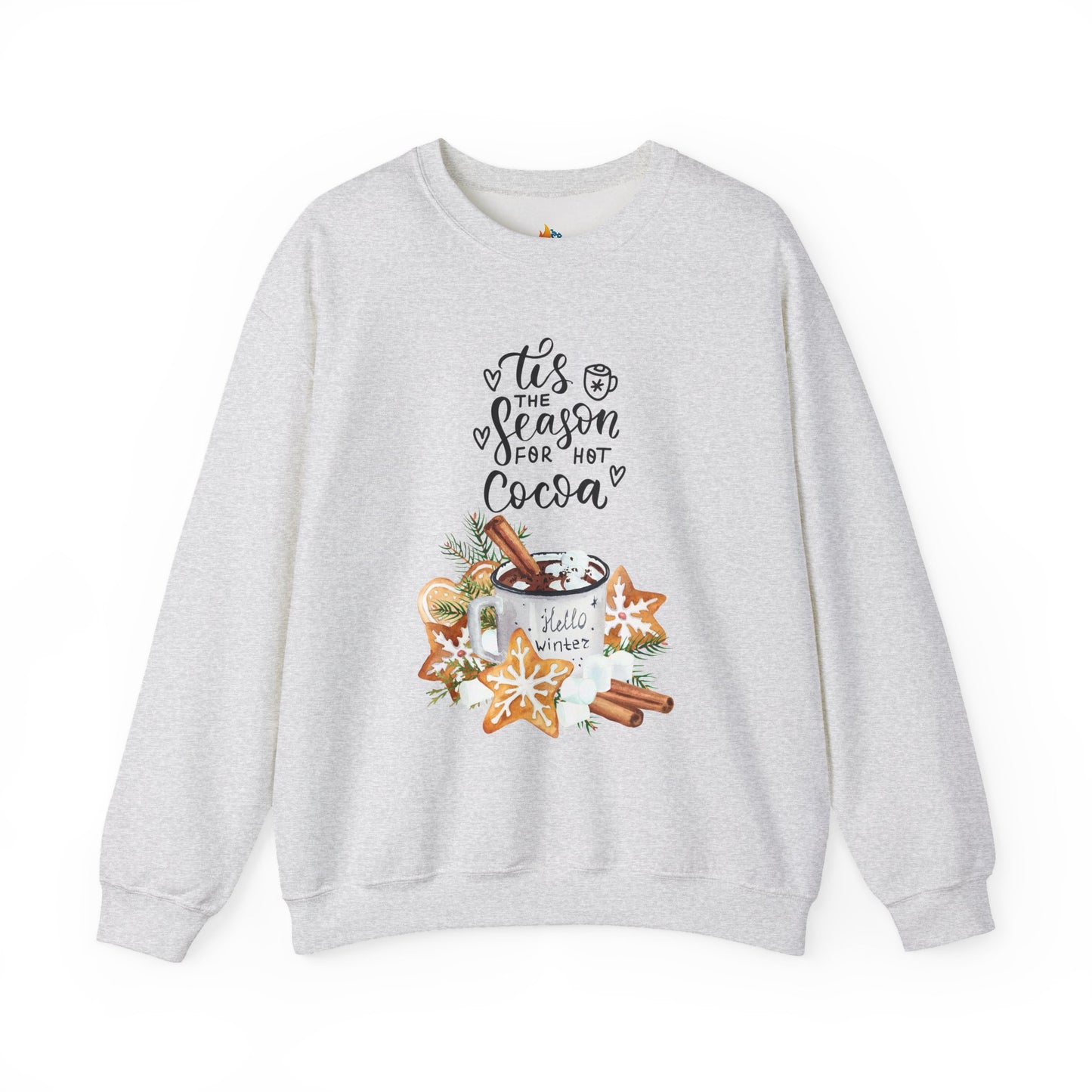 Tis the season for Hot Cocoa Christmas Sweatshirt, Unisex Crewneck, Holiday Season Outfit, Winter Sweatshirt