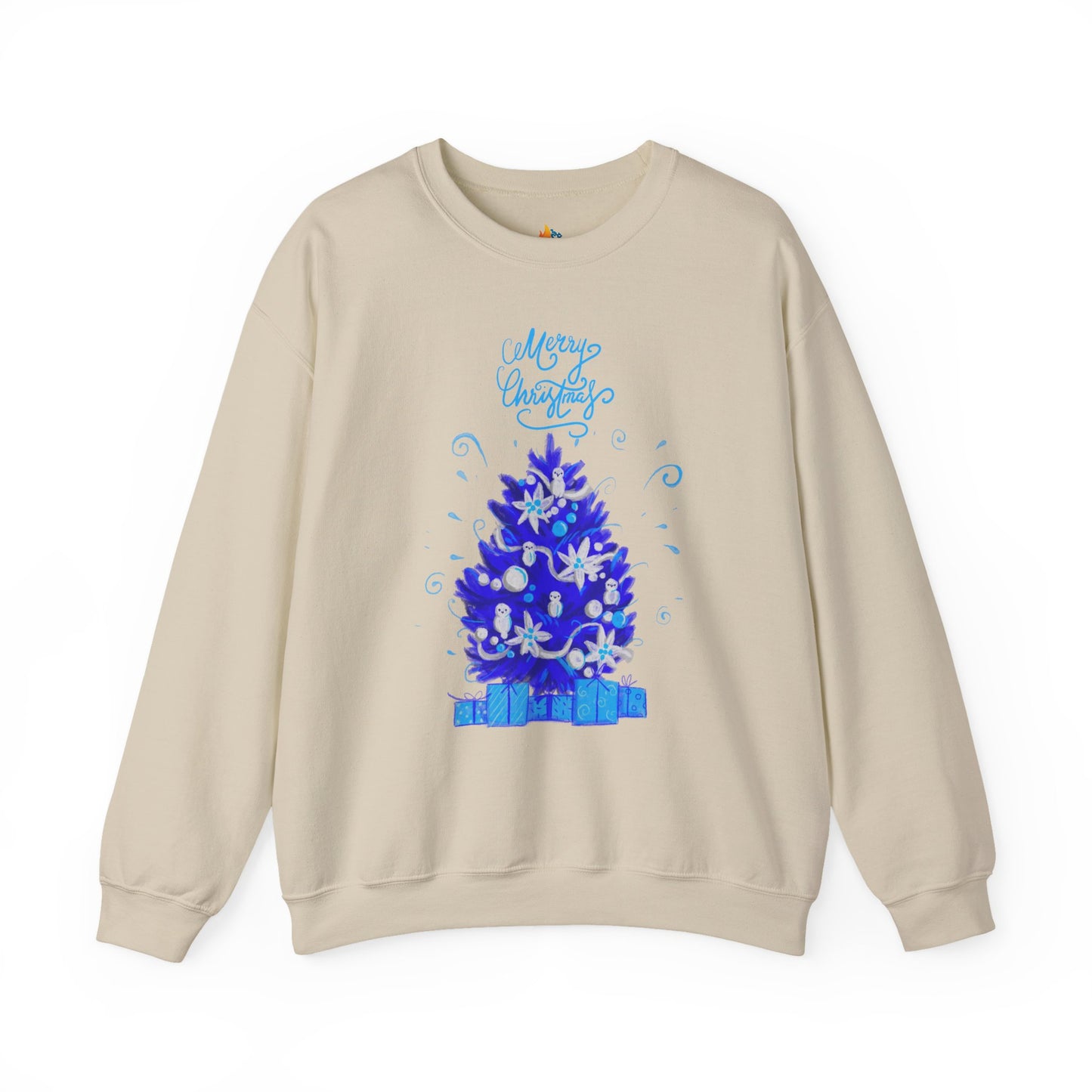 Blue Christmas Sweatshirt, Unisex Crewneck, Holiday Season Outfit, Winter Sweatshirt