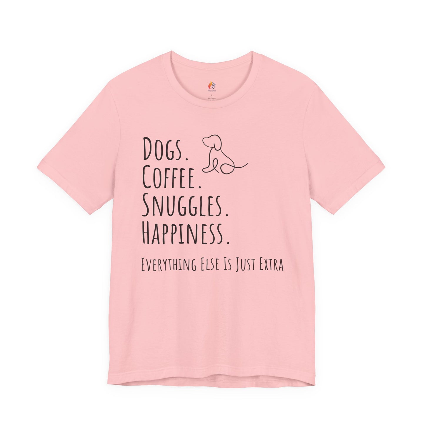 Dogs Coffee Snuggles Happiness T-Shirt, Dog Lover Gift, Coffee Lover Tee, Cozy Quote Shirt