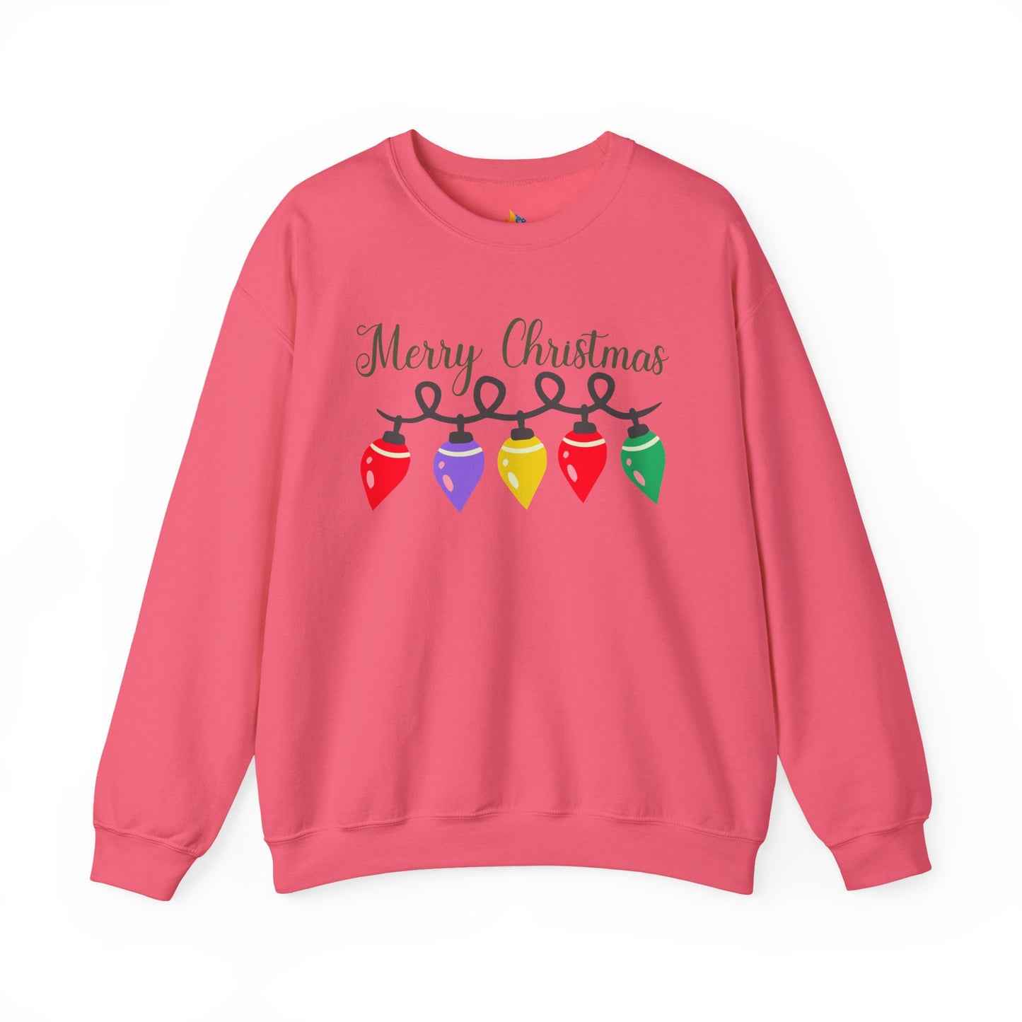 Merry Christmas with lights Sweatshirt, Unisex Crewneck, Holiday Season Outfit, Winter Sweatshirt