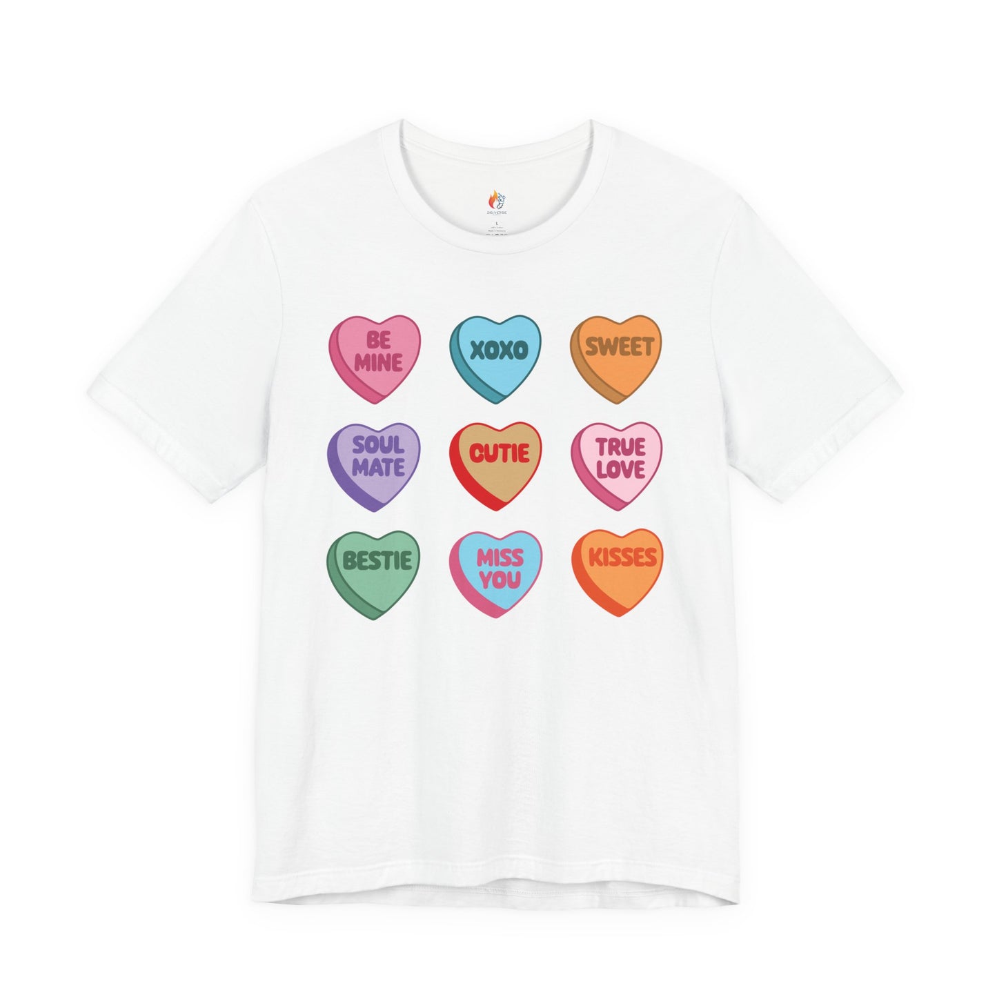 Candy Heart T-Shirt, Valentine’s Day T-shirt, Cute Valentine Shirt, Love Graphic Tee, Unisex Valentine Outfit, Gift for Him or Her, Romantic Holiday Tee