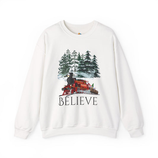 Believe, Christmas Sweatshirt, Unisex Crewneck, Holiday Season Outfit, Winter Sweatshirt
