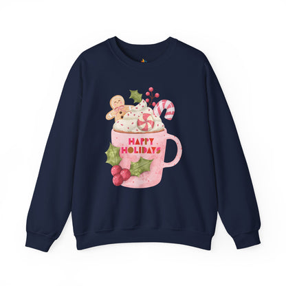 Happy Holidays, Christmas Sweatshirt, Unisex Crewneck, Holiday Season Outfit, Winter Sweatshirt