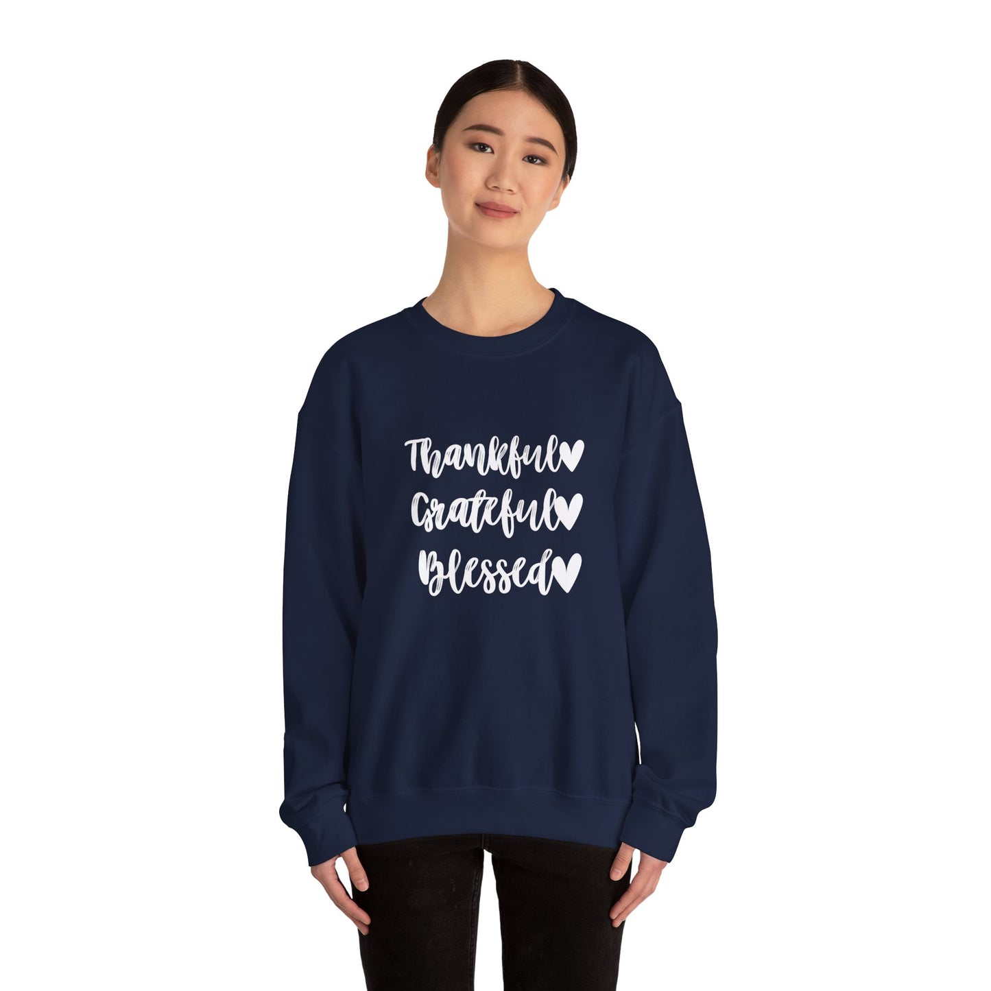 Thankful, Grateful, Blesses - Thanksgiving Sweatshirt, Unisex Crewneck, Fall Season Outfit, Cozy Fall Gift
