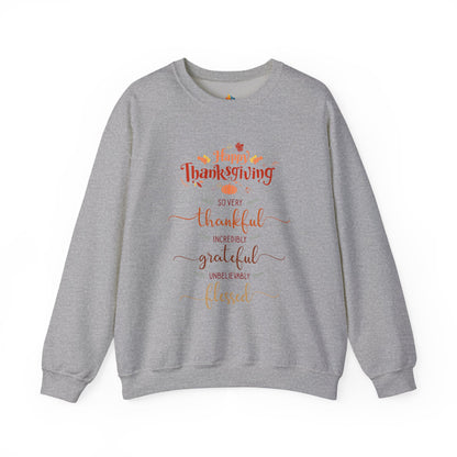 Happy Thanksgiving Sweatshirt, Unisex Crewneck, Fall Season Outfit, Cozy Fall Gift