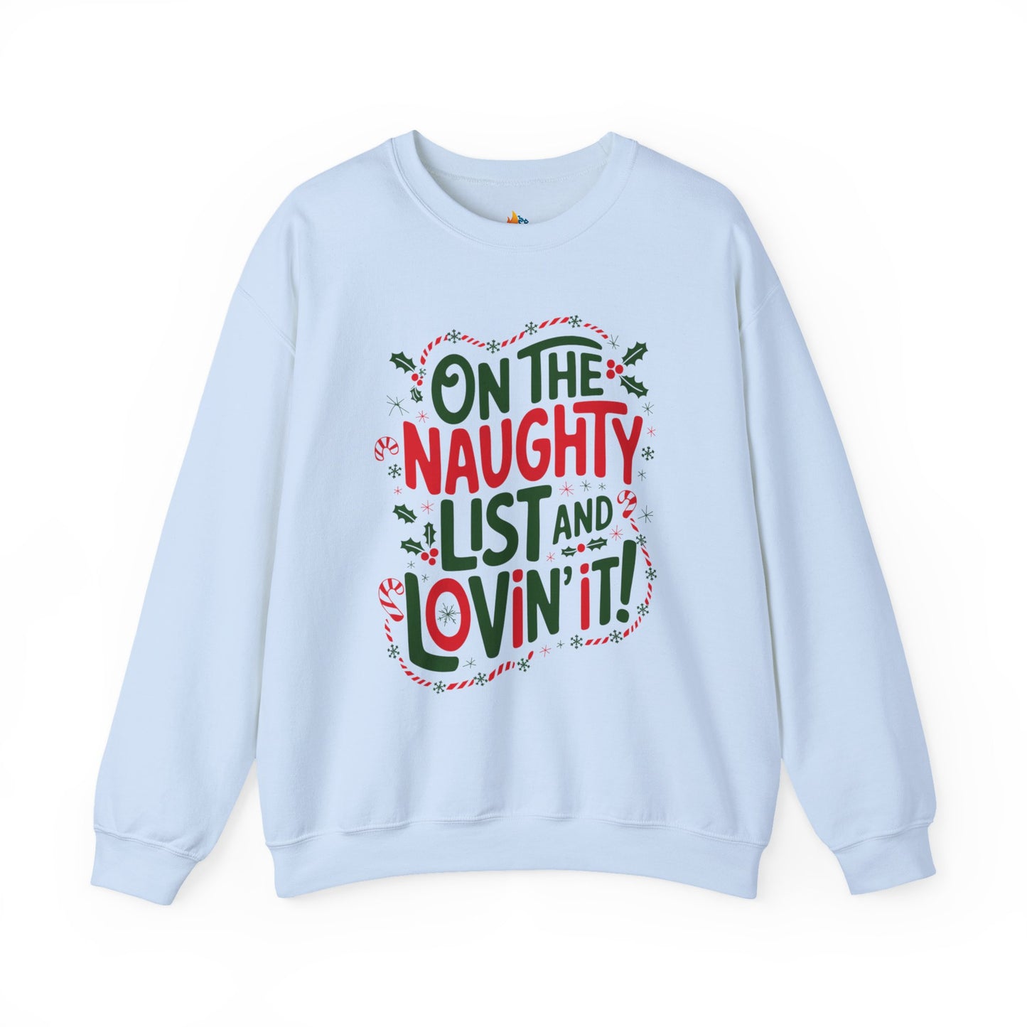 On the naughty list Christmas Sweatshirt, Unisex Crewneck, Holiday Season Outfit, Winter Sweatshirt