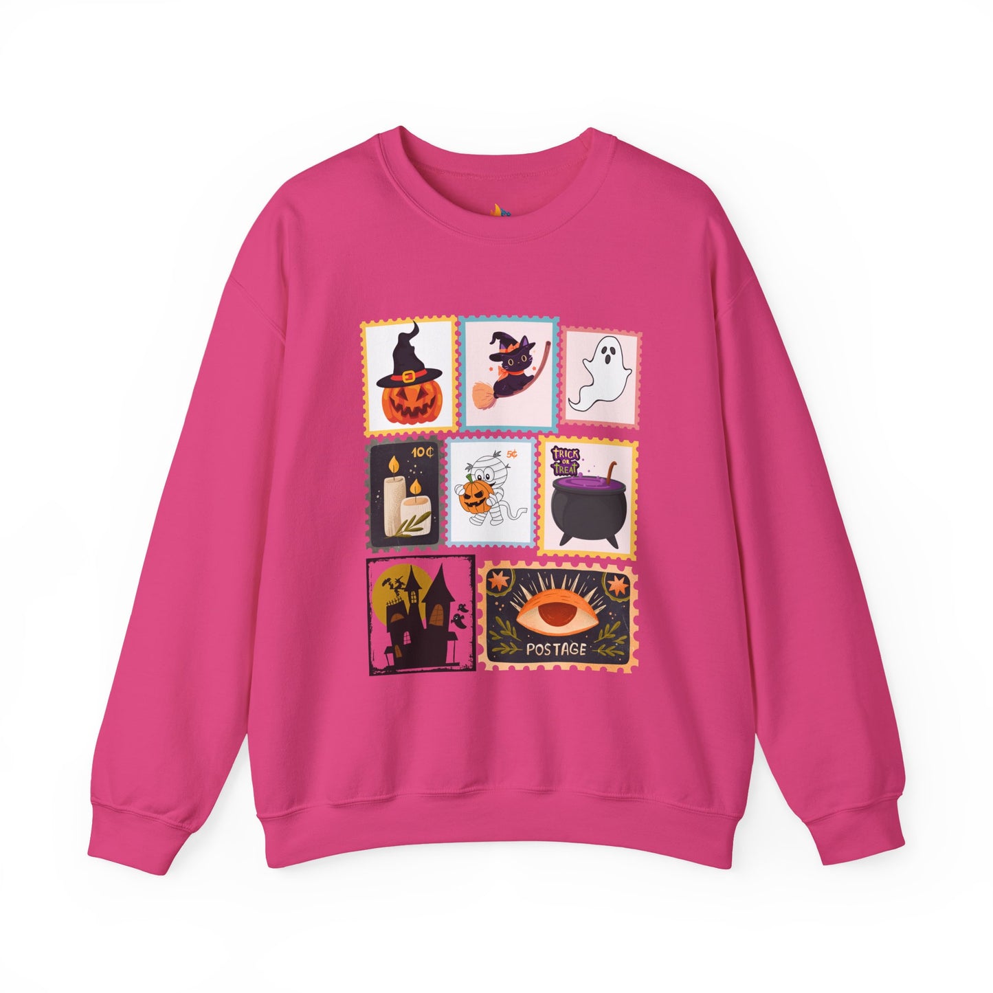 Halloween Stamp Sweatshirt, Unisex Crewneck, Fall Season Outfit, Spooky season Gift, Retro Halloween Gift