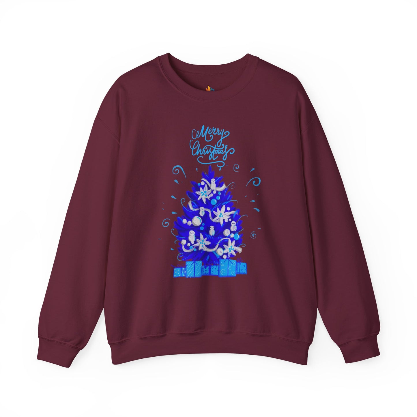 Blue Christmas Sweatshirt, Unisex Crewneck, Holiday Season Outfit, Winter Sweatshirt