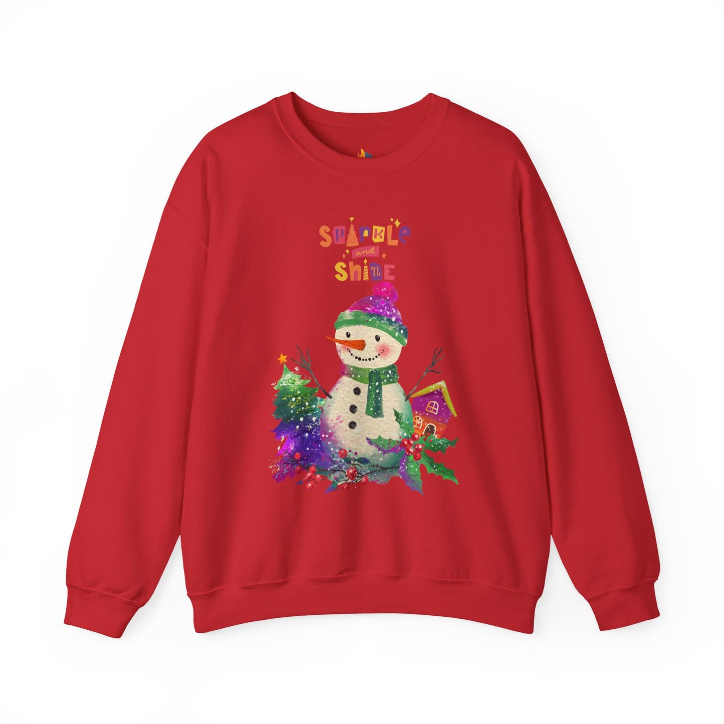 Sparkle & Shine, Snowman, Christmas Sweatshirt, Unisex Crewneck, Holiday Season Outfit, Winter Sweatshirt