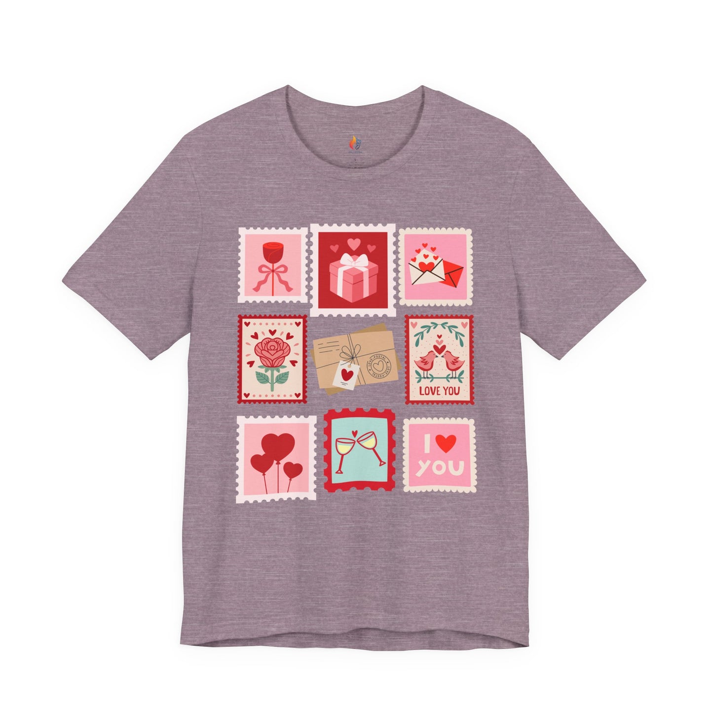 Love Stamps T-Shirt, Valentine’s Day T-shirt, Cute Valentine Shirt, Love Graphic Tee, Unisex Valentine Outfit, Gift for Him or Her, Romantic Holiday Tee