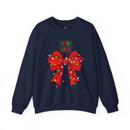 Merry & Bright, Christmas Sweatshirt, Unisex Crewneck, Holiday Season Outfit, Winter Sweatshirt
