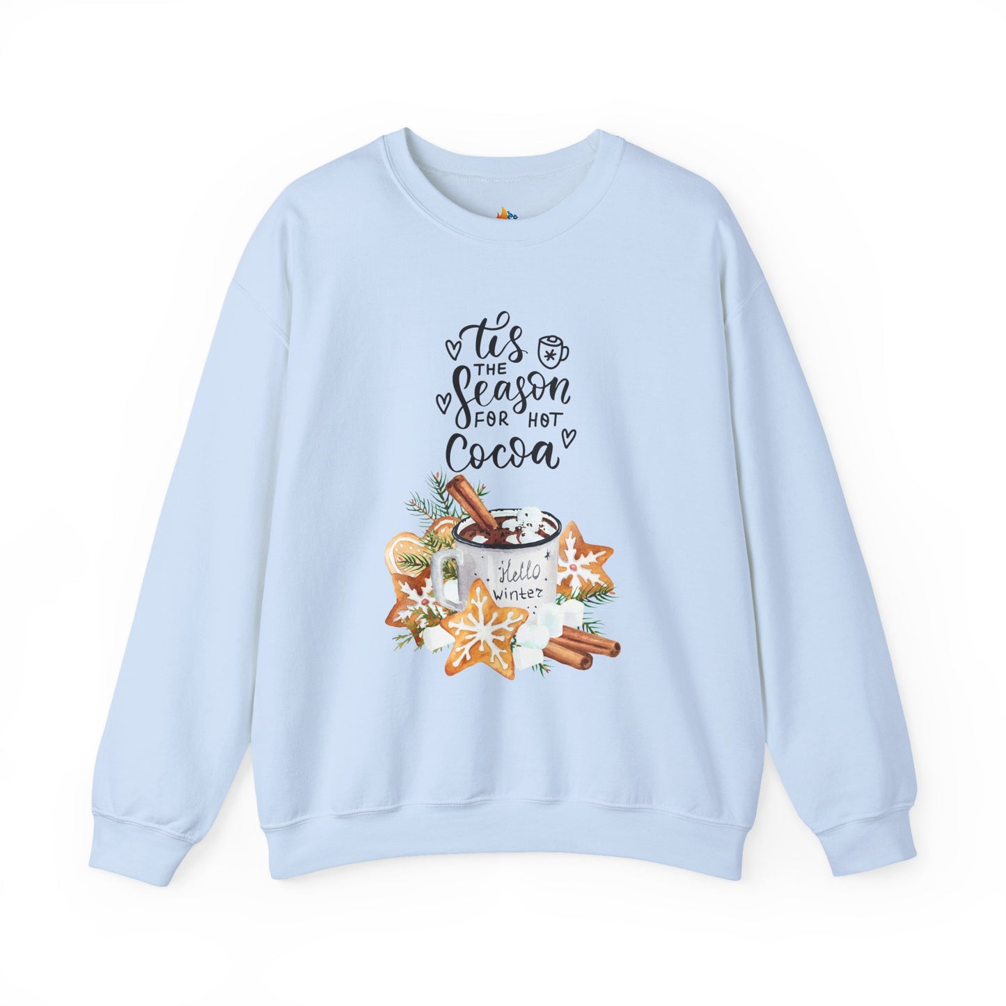 Tis the season for Hot Cocoa Christmas Sweatshirt, Unisex Crewneck, Holiday Season Outfit, Winter Sweatshirt