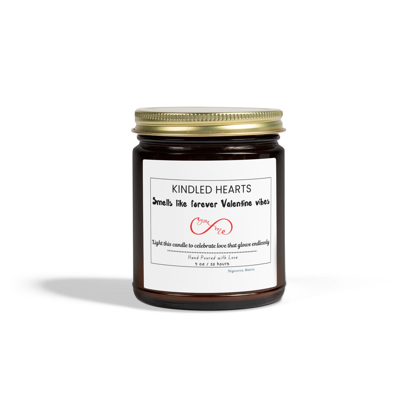 "Kindled Hearts" Soy Wax Jar (4oz & 9oz), Coconut Apricot Scented Candle - Valentines Day Gift