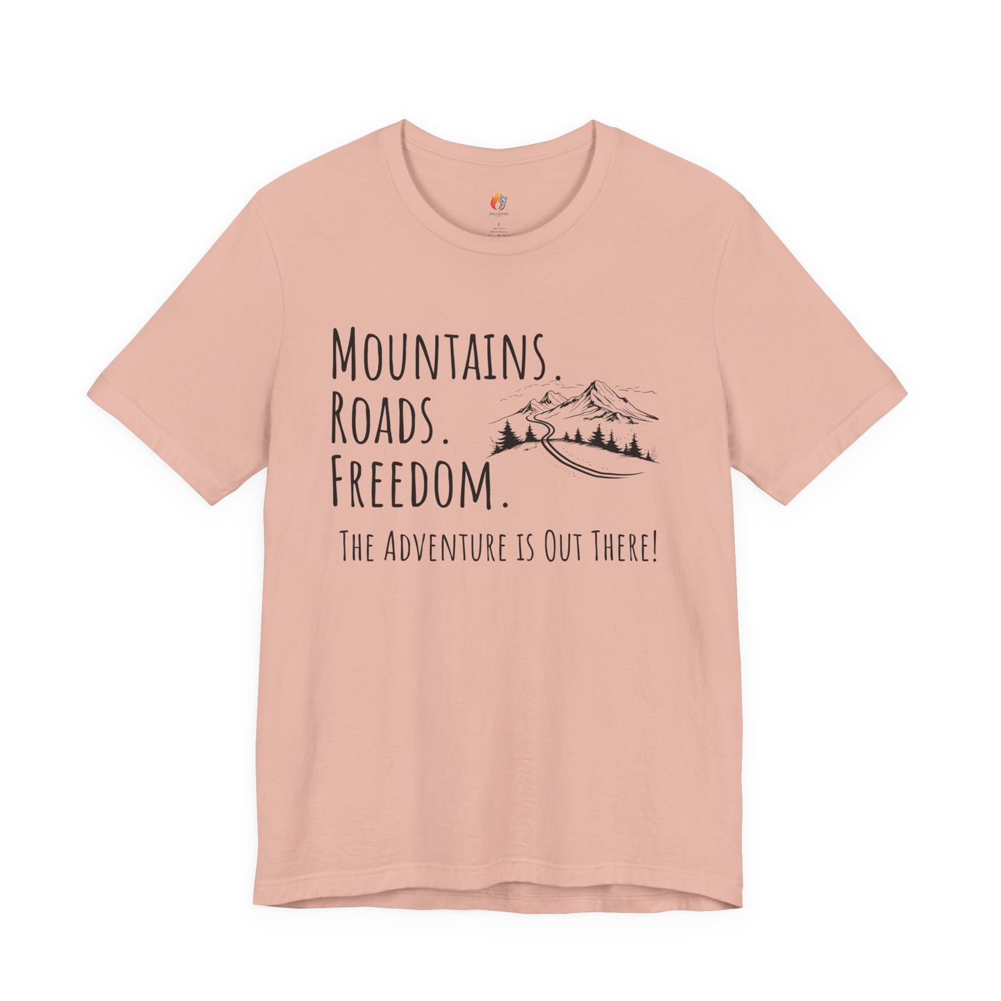 Travel lover T-Shirt - "Mountains, Roads, Freedom", Adventure Graphic Tee
