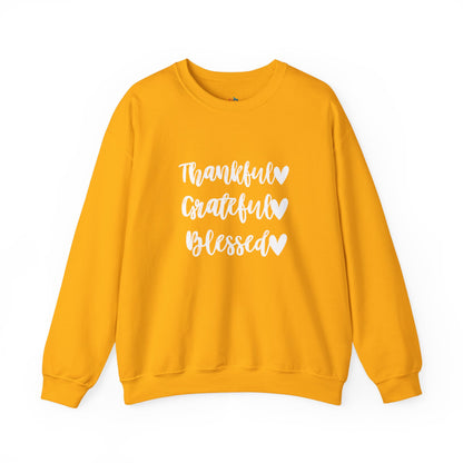 Thankful, Grateful, Blesses - Thanksgiving Sweatshirt, Unisex Crewneck, Fall Season Outfit, Cozy Fall Gift