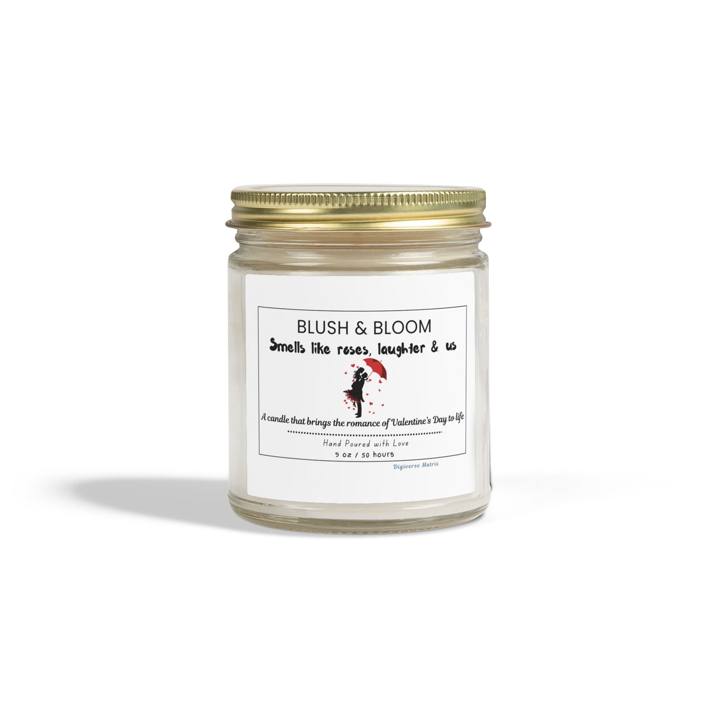 "Blush & Bloom" Soy Wax Jar (4oz & 9oz), Coconut Apricot Scented Candle - Valentines Day Gift