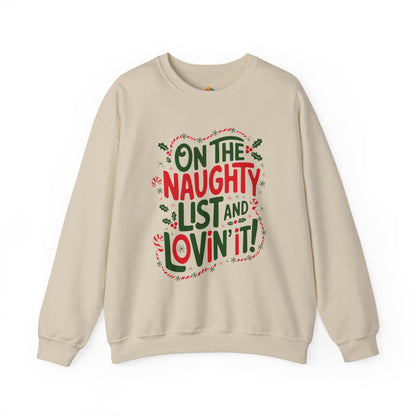 On the naughty list Christmas Sweatshirt, Unisex Crewneck, Holiday Season Outfit, Winter Sweatshirt