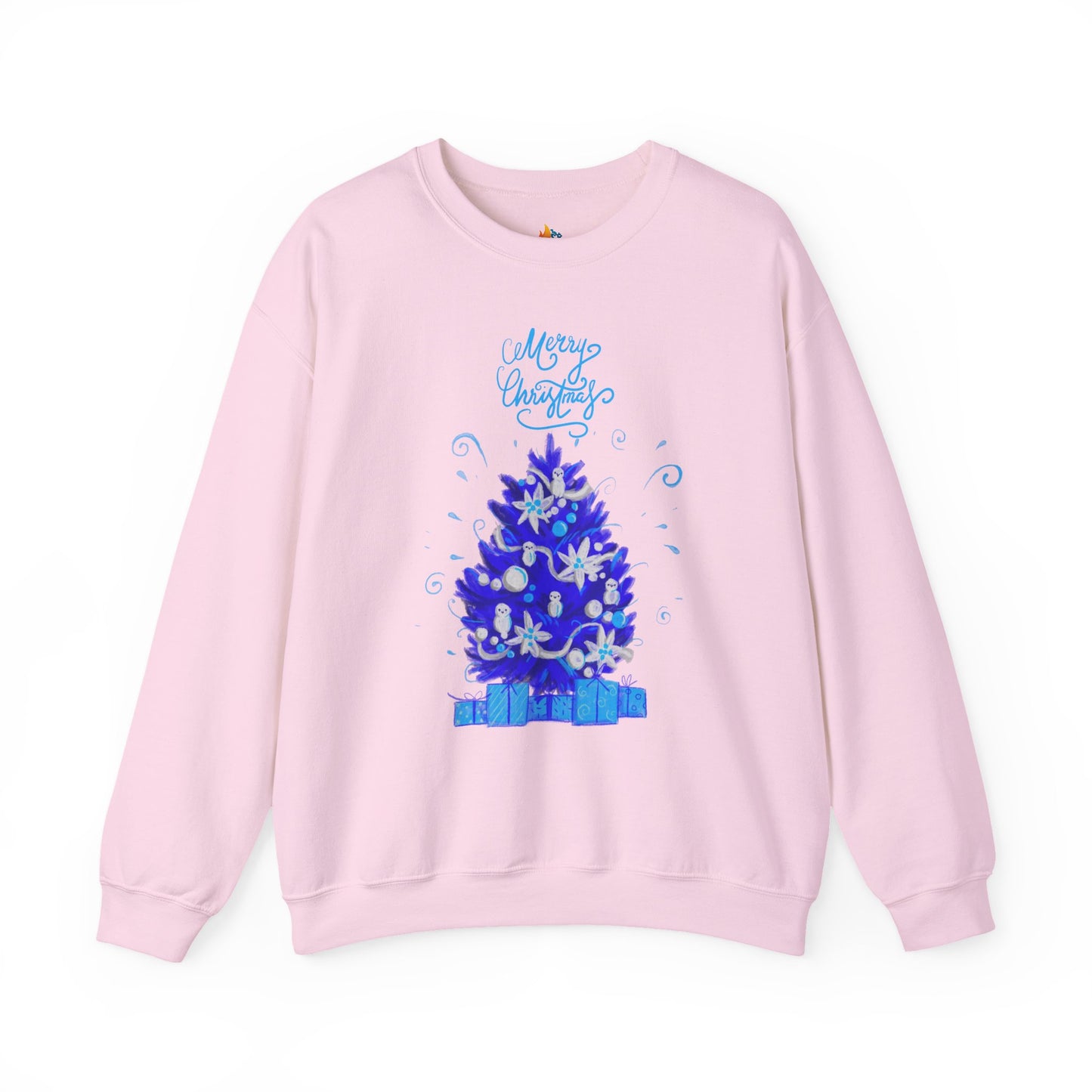 Blue Christmas Sweatshirt, Unisex Crewneck, Holiday Season Outfit, Winter Sweatshirt