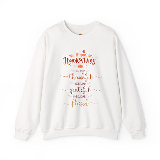Happy Thanksgiving Sweatshirt, Unisex Crewneck, Fall Season Outfit, Cozy Fall Gift