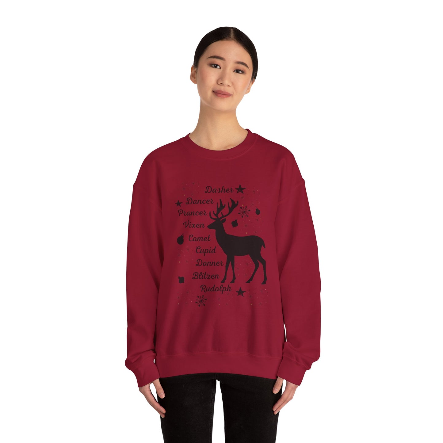 Reindeer, Christmas Sweatshirt, Unisex Crewneck, Holiday Season Outfit, Winter Sweatshirt