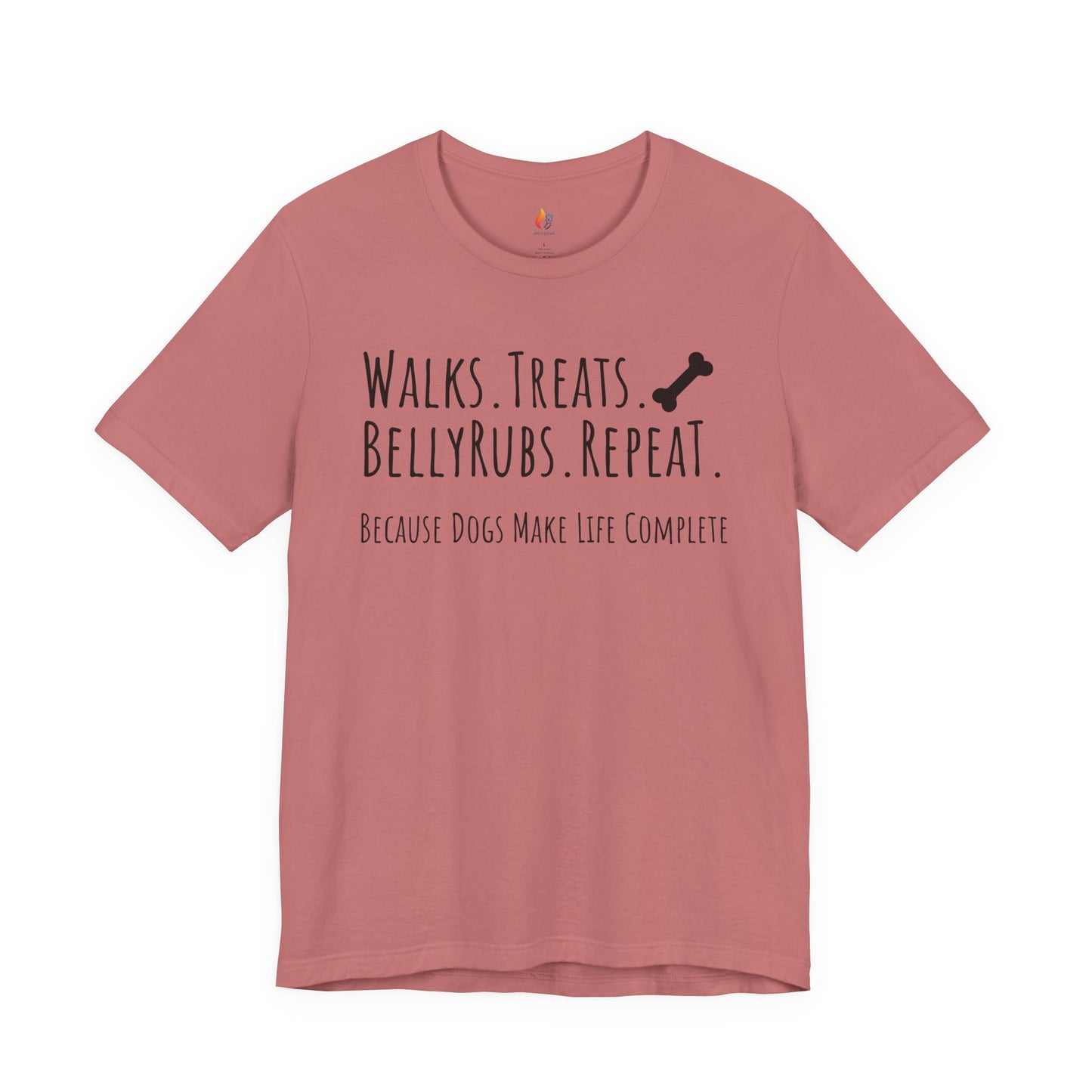 Dog Lover T-Shirt - "Walks, Treats, Belly Rubs, Repeat" - Funny Graphic Tee