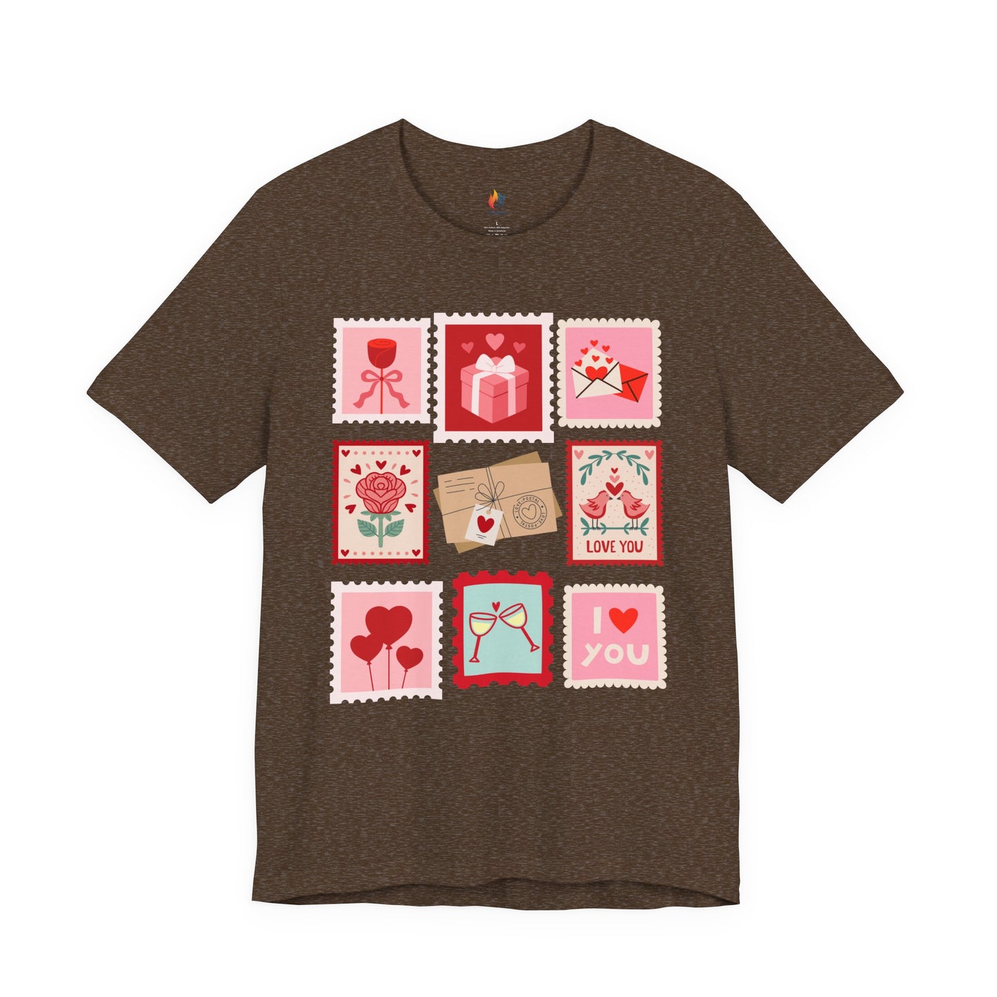 Love Stamps T-Shirt, Valentine’s Day T-shirt, Cute Valentine Shirt, Love Graphic Tee, Unisex Valentine Outfit, Gift for Him or Her, Romantic Holiday Tee
