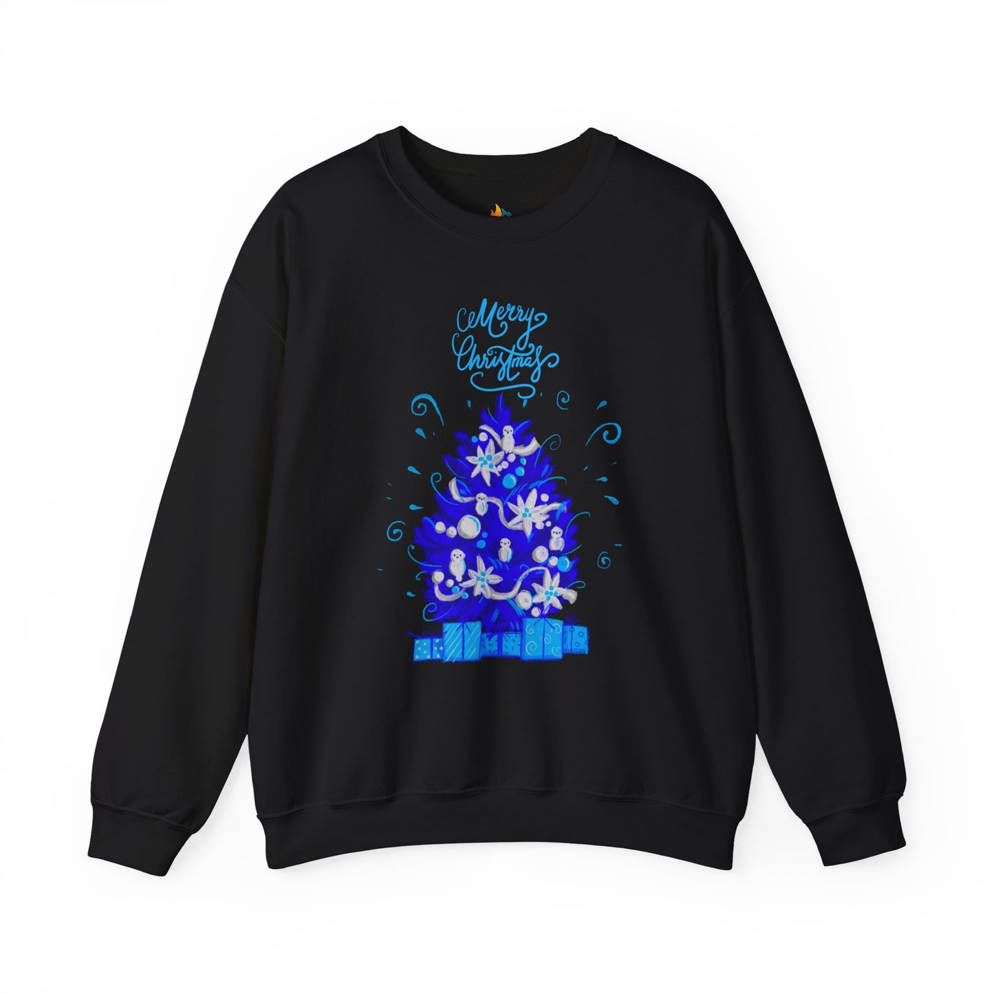 Blue Christmas Sweatshirt, Unisex Crewneck, Holiday Season Outfit, Winter Sweatshirt