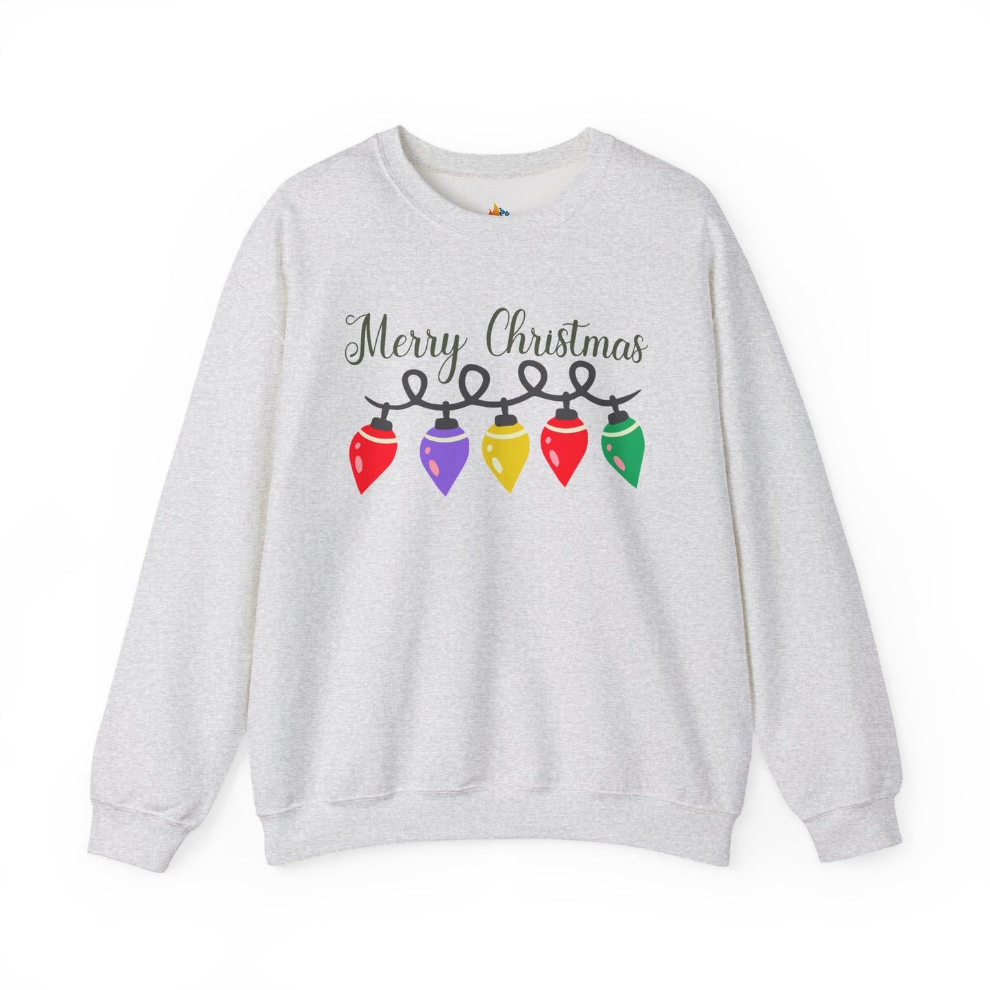 Merry Christmas with lights Sweatshirt, Unisex Crewneck, Holiday Season Outfit, Winter Sweatshirt