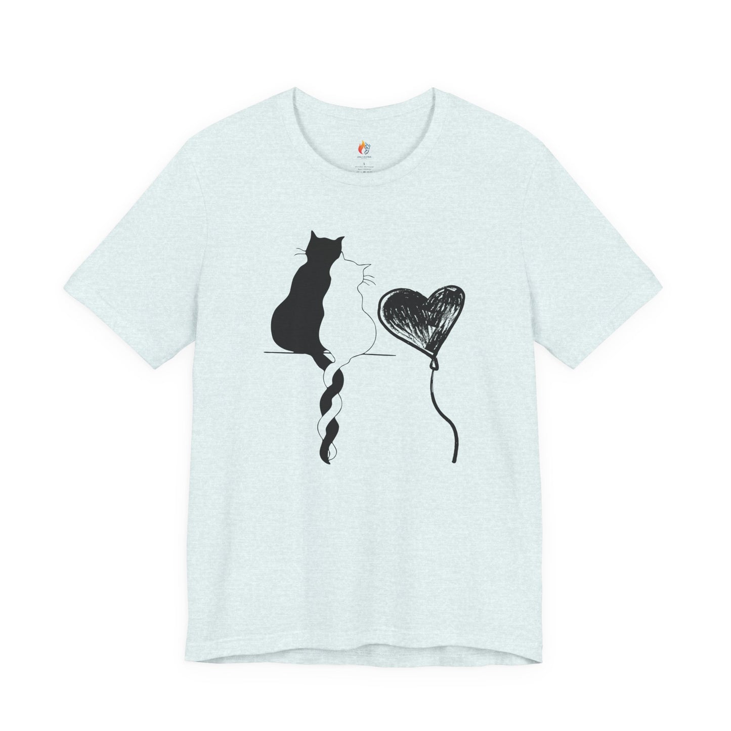 Cat Love T-Shirt, Valentine’s Day T-shirt, Cute Valentine Shirt, Love Graphic Tee, Unisex Valentine Outfit, Gift for Him or Her, Romantic Holiday Tee