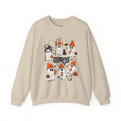 Boo-tiful ghost Sweatshirt, Unisex Crewneck, Fall Season Outfit, Cozy Fall Gift, Halloween Gift