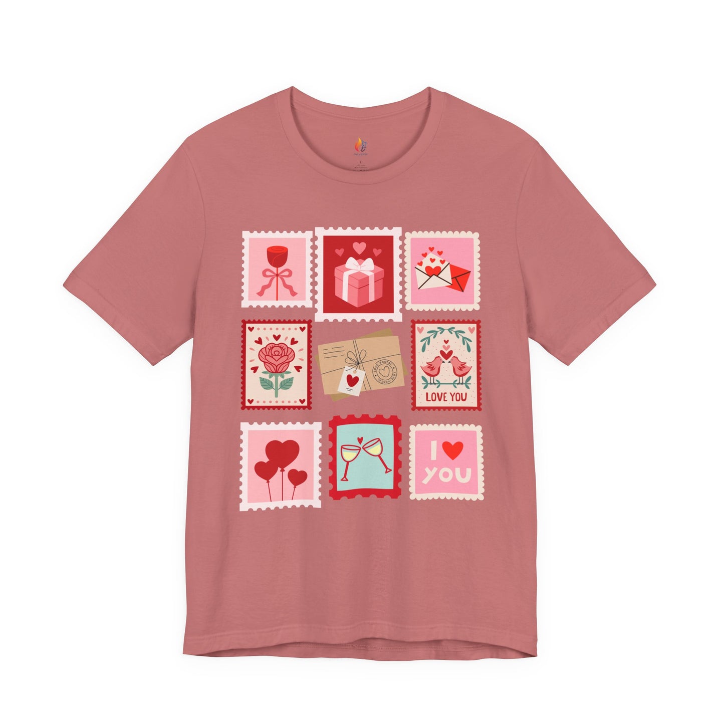Love Stamps T-Shirt, Valentine’s Day T-shirt, Cute Valentine Shirt, Love Graphic Tee, Unisex Valentine Outfit, Gift for Him or Her, Romantic Holiday Tee