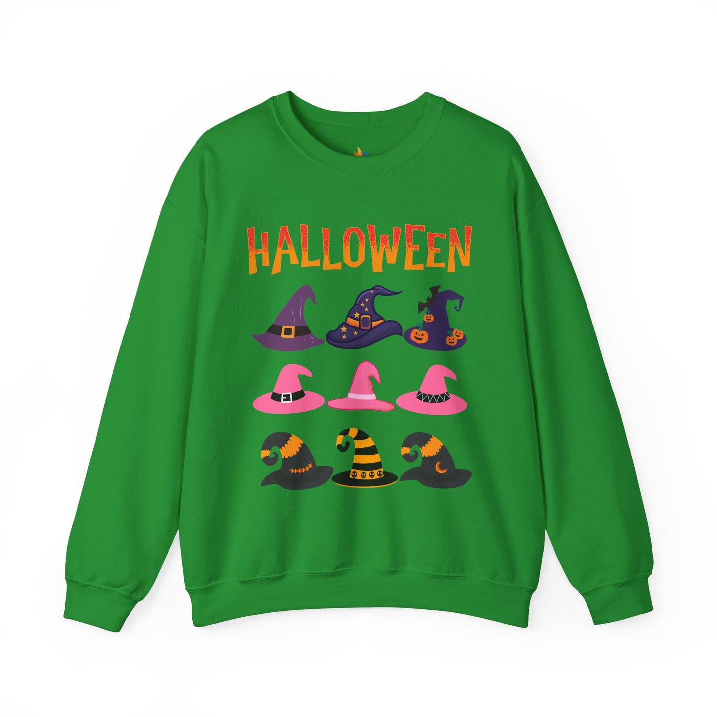 Halloween Witch hat Sweatshirt, Unisex Crewneck, Funny Halloween Apparel, Spooky Season Outfit, Cozy Fall Gift, Spooky Cute, Retro Halloween Gift