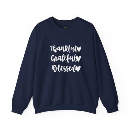 Thankful, Grateful, Blesses - Thanksgiving Sweatshirt, Unisex Crewneck, Fall Season Outfit, Cozy Fall Gift