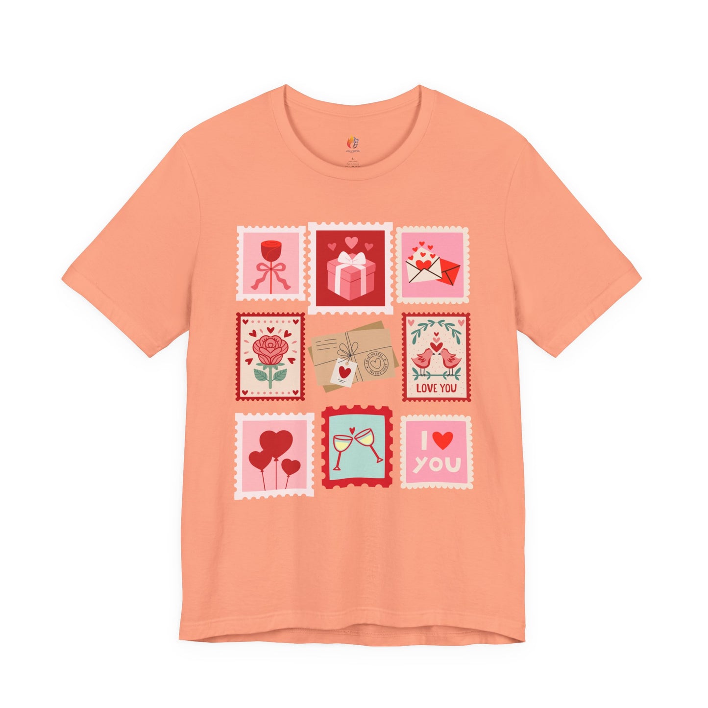 Love Stamps T-Shirt, Valentine’s Day T-shirt, Cute Valentine Shirt, Love Graphic Tee, Unisex Valentine Outfit, Gift for Him or Her, Romantic Holiday Tee