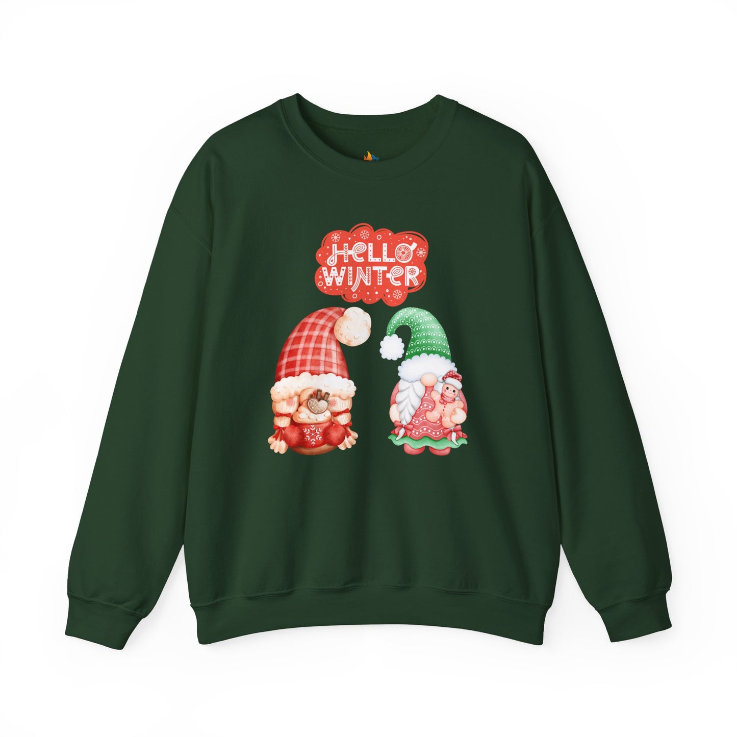 Hello Winter, Christmas Sweatshirt, Unisex Crewneck, Holiday Season Outfit, Winter Sweatshirt
