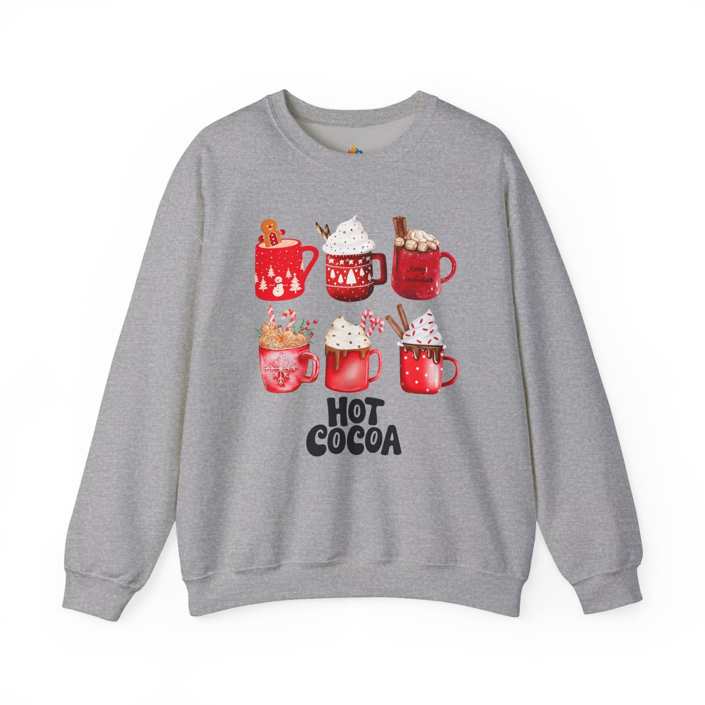 Hot Cocoa Christmas Sweatshirt, Unisex Crewneck, Holiday Season Outfit, Winter Sweatshirt