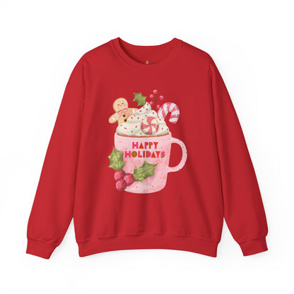 Happy Holidays, Christmas Sweatshirt, Unisex Crewneck, Holiday Season Outfit, Winter Sweatshirt