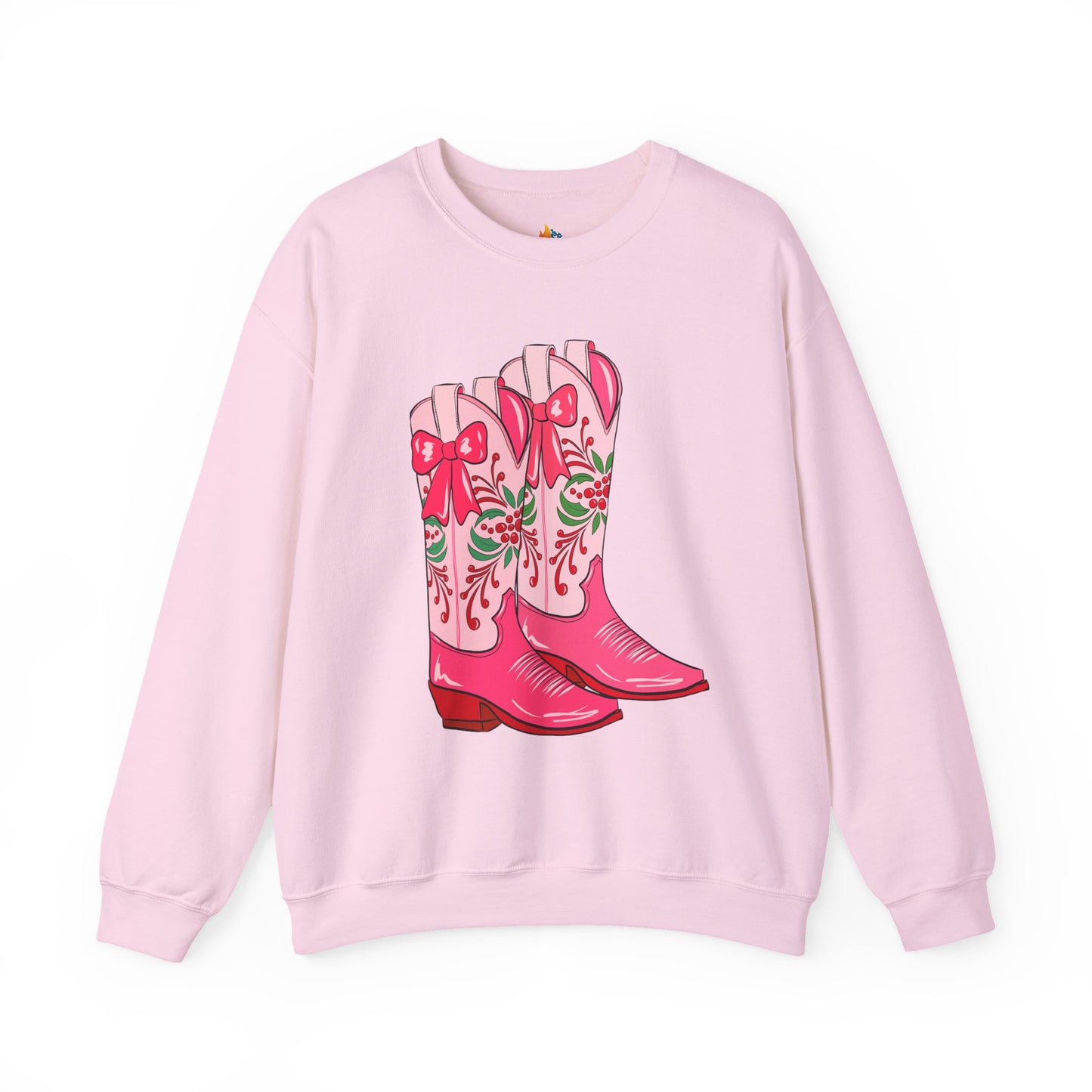 Boots, Christmas Sweatshirt, Unisex Crewneck, Holiday Season Outfit, Winter Sweatshirt