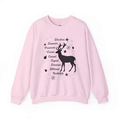 Reindeer, Christmas Sweatshirt, Unisex Crewneck, Holiday Season Outfit, Winter Sweatshirt
