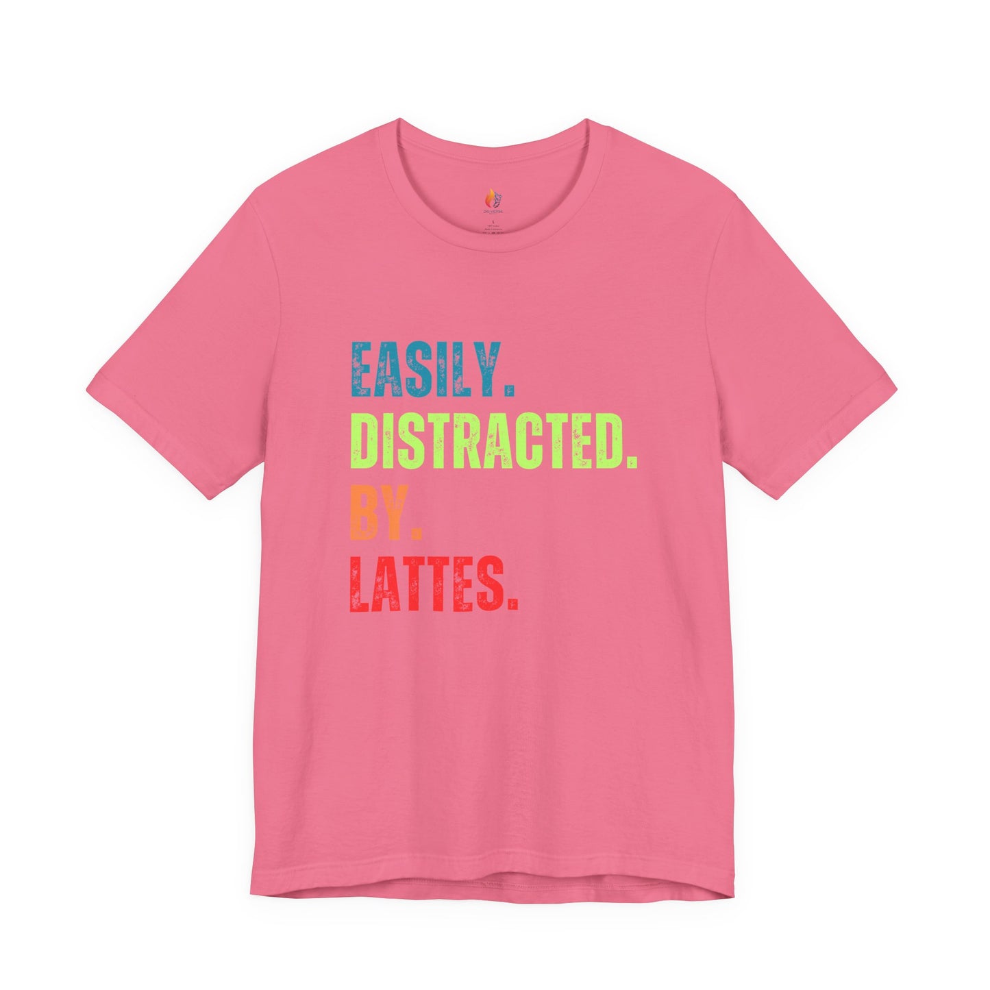 Coffee Lover T-Shirt - "Easily Distracted by Lattes" Graphic Tee