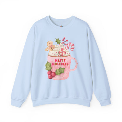 Happy Holidays, Christmas Sweatshirt, Unisex Crewneck, Holiday Season Outfit, Winter Sweatshirt