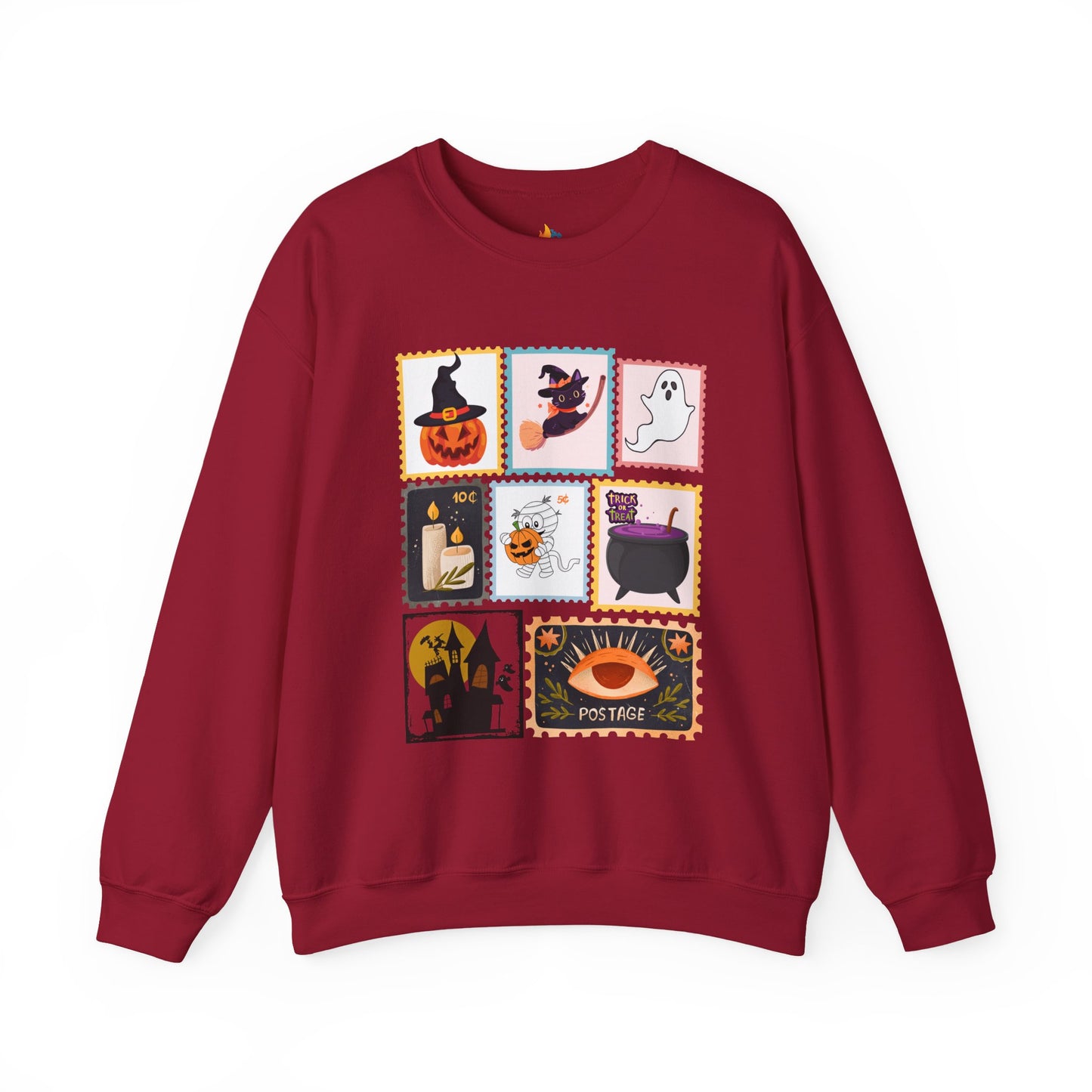 Halloween Stamp Sweatshirt, Unisex Crewneck, Fall Season Outfit, Spooky season Gift, Retro Halloween Gift