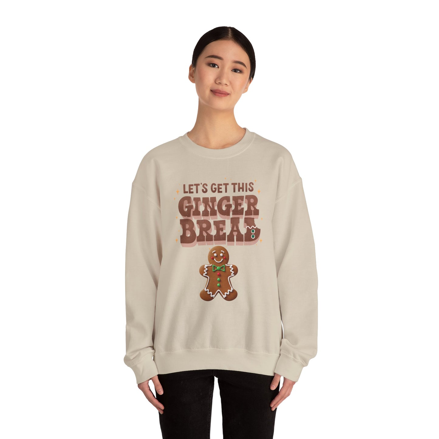 Lets get Gingerbread Man, Christmas Sweatshirt, Unisex Crewneck, Holiday Season Outfit, Winter Sweatshirt