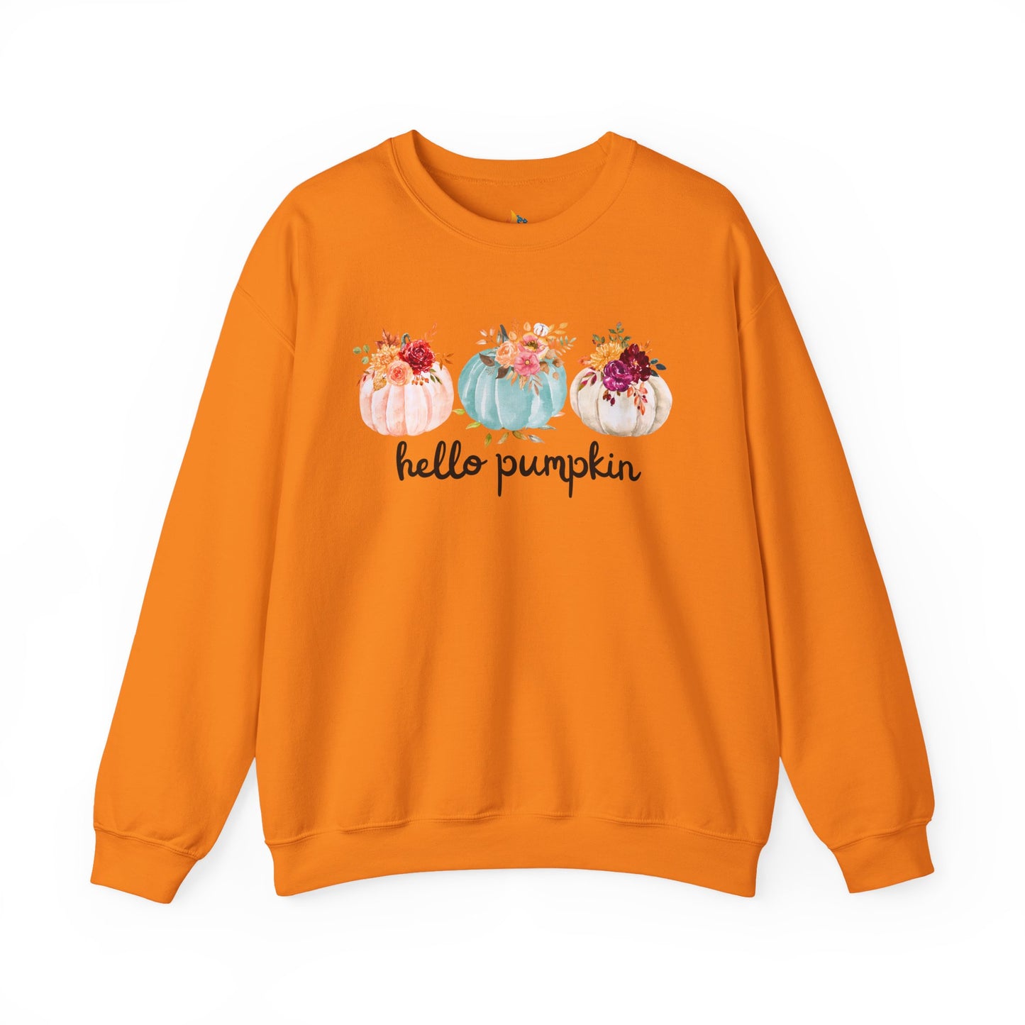 Hello Pumpkin Sweatshirt, Unisex Crewneck, Fall Season Outfit, Cozy Fall Gift, Halloween gift
