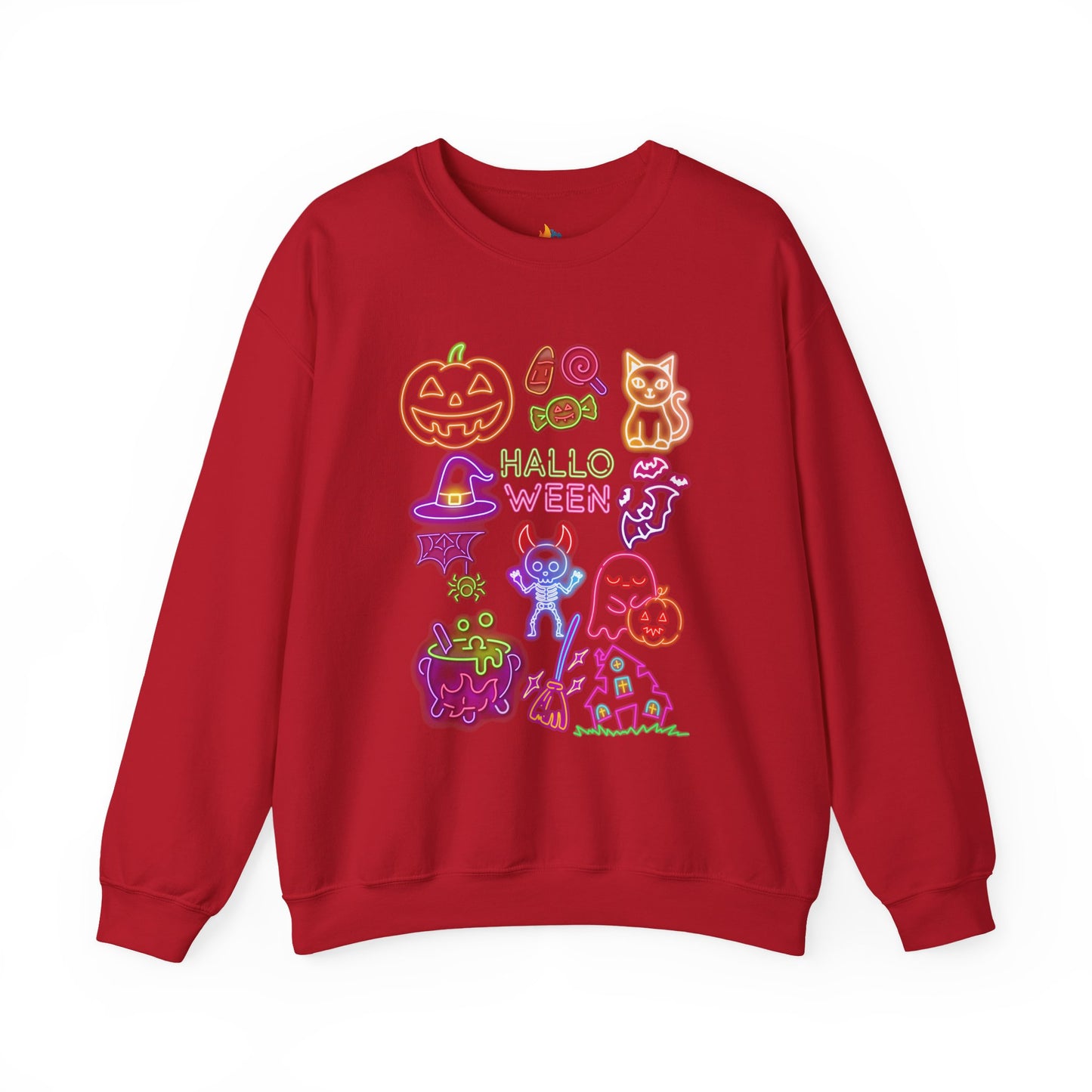 Neon Halloween Sweatshirt, Unisex Crewneck, Funny Fall Apparel, Cozy Fall Gift