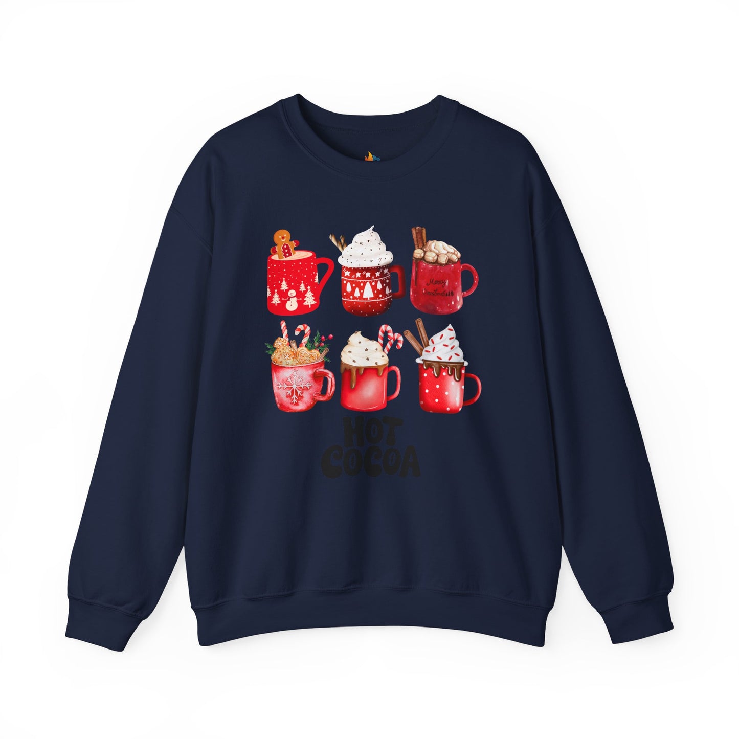 Hot Cocoa Christmas Sweatshirt, Unisex Crewneck, Holiday Season Outfit, Winter Sweatshirt