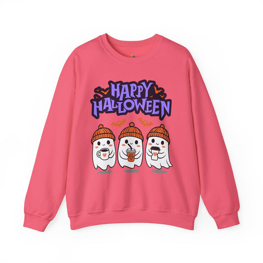 Ghost Happy Halloween Sweatshirt, Unisex Crewneck, Fall Season Outfit, Cozy Fall Gift, Halloween Gift